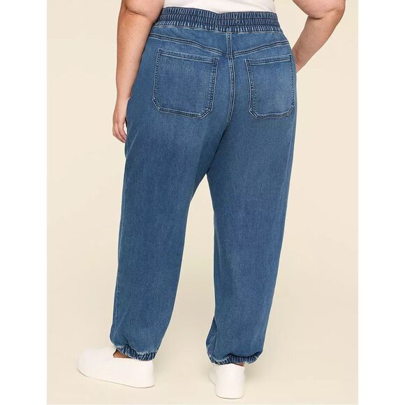 Lane Bryant Pul-On Cloud Knot Jogger Size 18 Dark Wash Knit Denim NWT - Picture 3 of 9